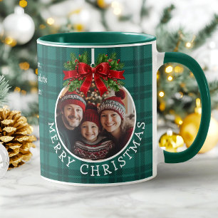 Weihnachtsball Ornament Foto Green Buffalo Kariert Tasse