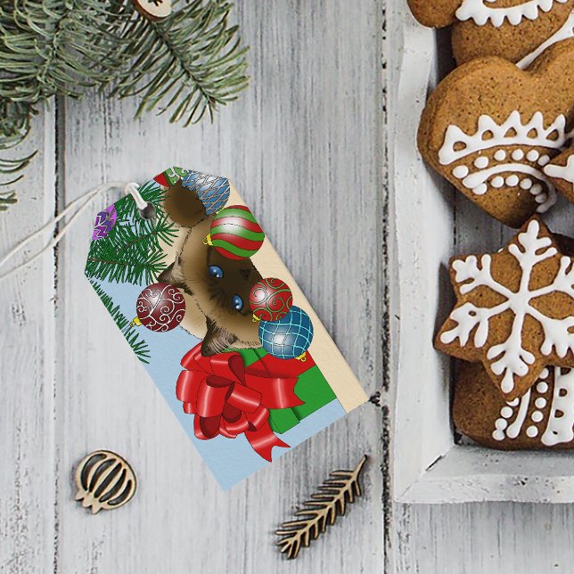 Weihnachtsball-Ornament-Katze Geschenkanhänger (Von Creator hochgeladen)