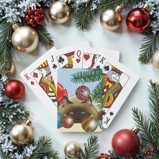 Weihnachtsball-Ornament-Katze Spielkarten (Von Creator hochgeladen)