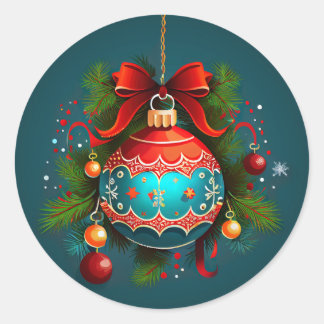 Weihnachtsball-Ornament Klassischer Rundsticker Runder Aufkleber