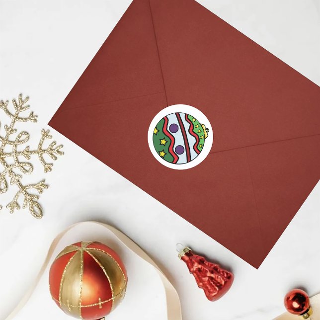 Weihnachtsball-Ornament Runder Aufkleber (Von Creator hochgeladen)