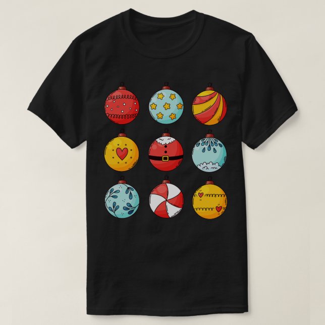 Weihnachtsball-Ornamente T-Shirt (Design vorne)