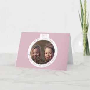 Weihnachtsball Pastellrosa Familienfoto Urlaub Feiertagskarte