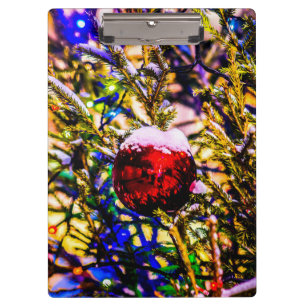 Weihnachtsball Rot Klemmbrett