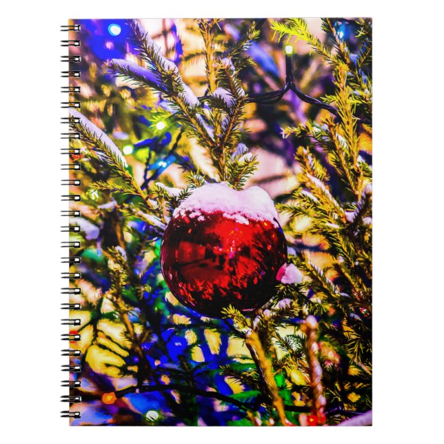 Weihnachtsball Rot Notizblock (Vorderseite)