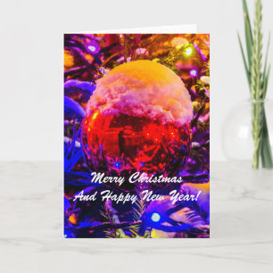 Weihnachtsball Roter Schnee Feiertagskarte