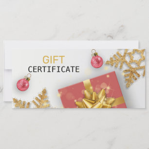 Weihnachtsball Rotes Geschenk Gold Schneeflocken G