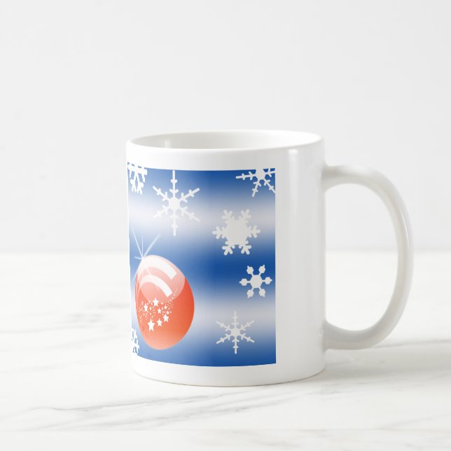 Weihnachtsball Schneeflocken Tasse (Rechts)
