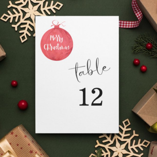 Weihnachtsball-Tischnummernkarte Tischnummer (Von Creator hochgeladen)