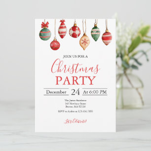 Weihnachtsball-Verzierung Party Einladung