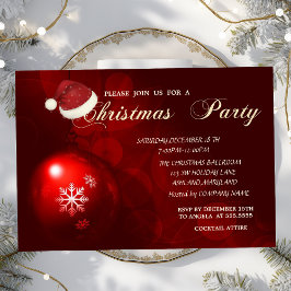 Weihnachtsball, Weihnachtsmannmütze, Weihnachtsfes Einladung