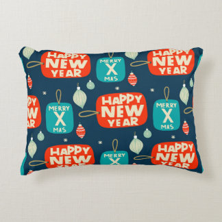 Weihnachtsbällchen und -schmuck Vintages Muster zu Dekokissen