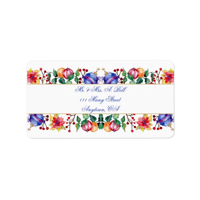 Weihnachtsbälle Adressaufkleber (Vorne)