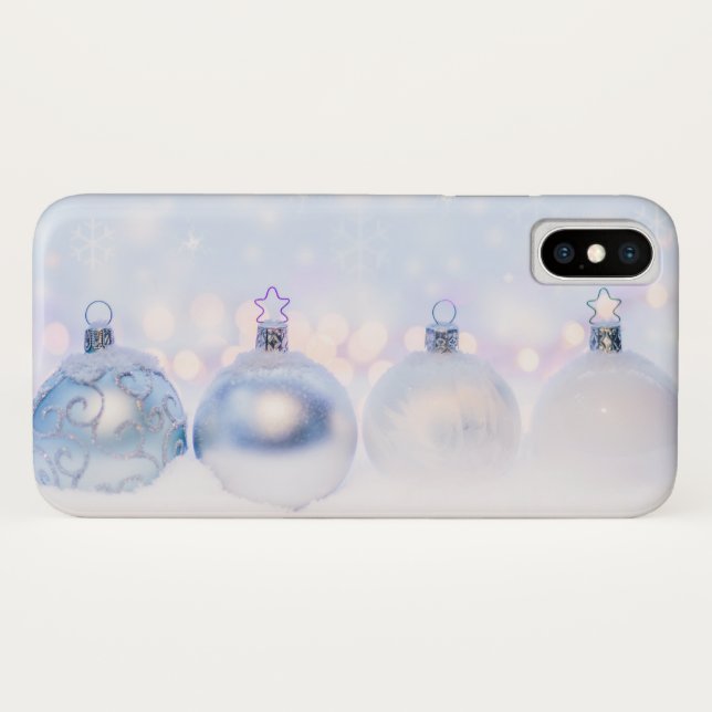 Weihnachtsbälle auf Schnee zum Feiern Case-Mate iPhone Hülle (Rückseite (Horizontal))