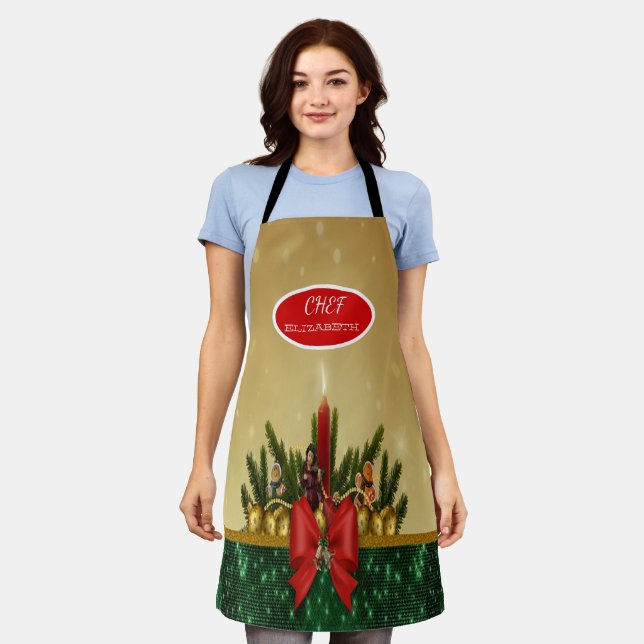 Weihnachtsbälle Branchen Urlaub Schürze (Getragen)