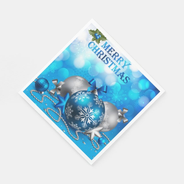 Weihnachtsbälle, Candy Cane, Sterne Serviette (Ecke)