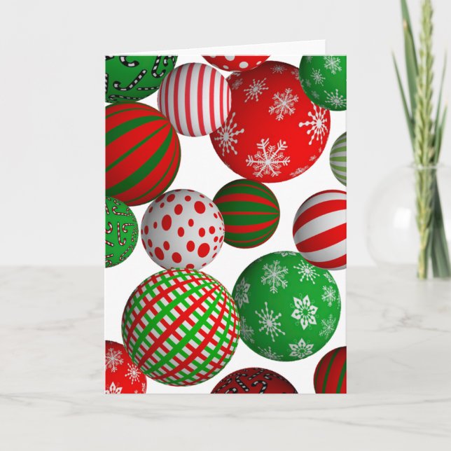Weihnachtsbälle Feiertagskarte (Vorderseite)