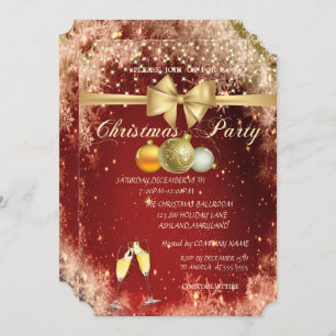 Weihnachtsbälle, Glass, Bow Company Weihnachtsgebä Einladung