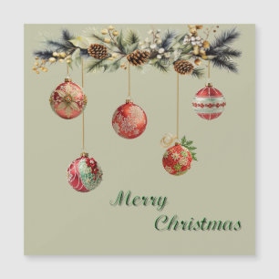 Weihnachtsbälle hängen Magnetkarte