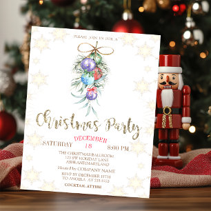 Weihnachtsbälle in Aquarellen Party Einladung