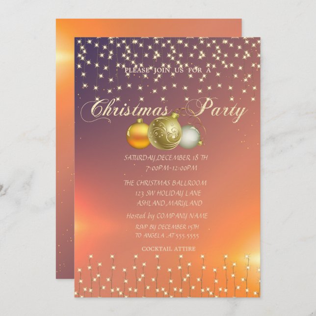 Weihnachtsbälle, Lights Company Weihnachtsgebäck P Einladung (Vorne/Hinten)