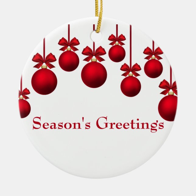 Weihnachtsbälle mit Ribbon Keramik Ornament (Vorne)