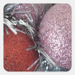 Weihnachtsbälle Quadratischer Aufkleber