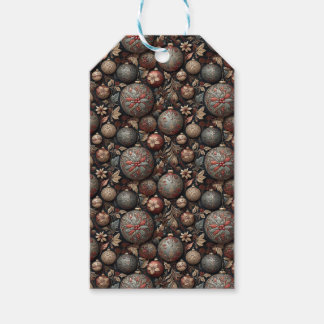 Weihnachtsbälle und Blumen, Vintage Barockkunst Geschenkanhänger