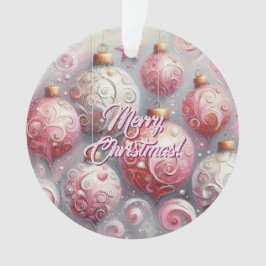Weihnachtsbälle Whimsical Wirbel Pink White Gray Ornament