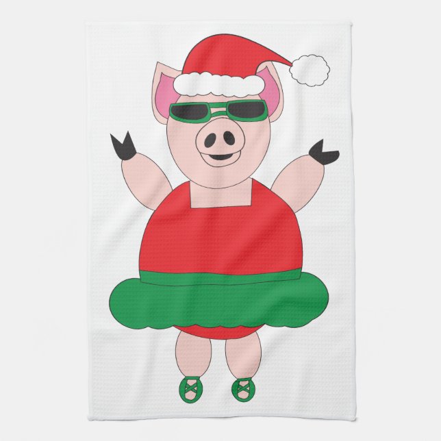 Weihnachtsballett Schweineküche Handtuch (Vertikal)