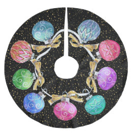 Weihnachtsballs & Confetti Polyester Weihnachtsbaumdecke