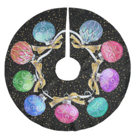 Weihnachtsballs & Confetti Polyester Weihnachtsbaumdecke