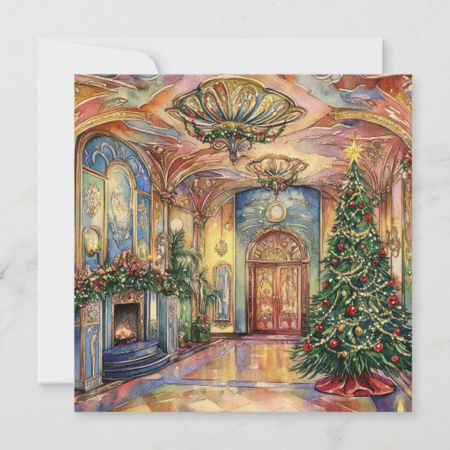 Weihnachtsballsaal Feiertagskarte (Vorderseite)