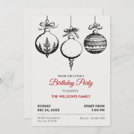 Weihnachtsballverzierung Geburtstag Einladung