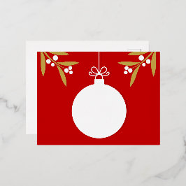 Weihnachtsballverzierung Rote Foil Holiday Post Ca Folien Feiertagspostkarte