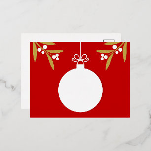 Weihnachtsballverzierung Rote Foil Holiday Post Ca Folien Feiertagspostkarte