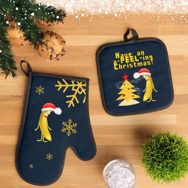 Weihnachtsbanane Ofenhandschuh & Topflappen-Set (Von Creator hochgeladen)