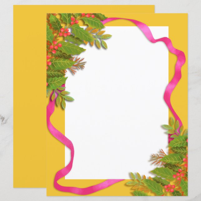 Weihnachtsband Gelb-Orange Papier (Vorne/Hinten)