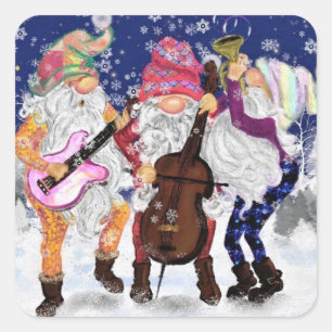 Weihnachtsband - Happy Song Quadratischer Aufkleber