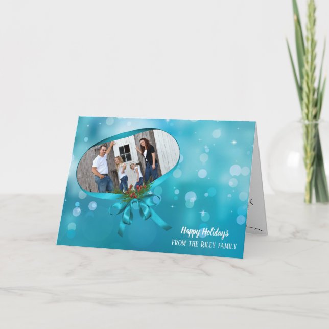 Weihnachtsband mit Bugbügel Karte (Vorderseite)