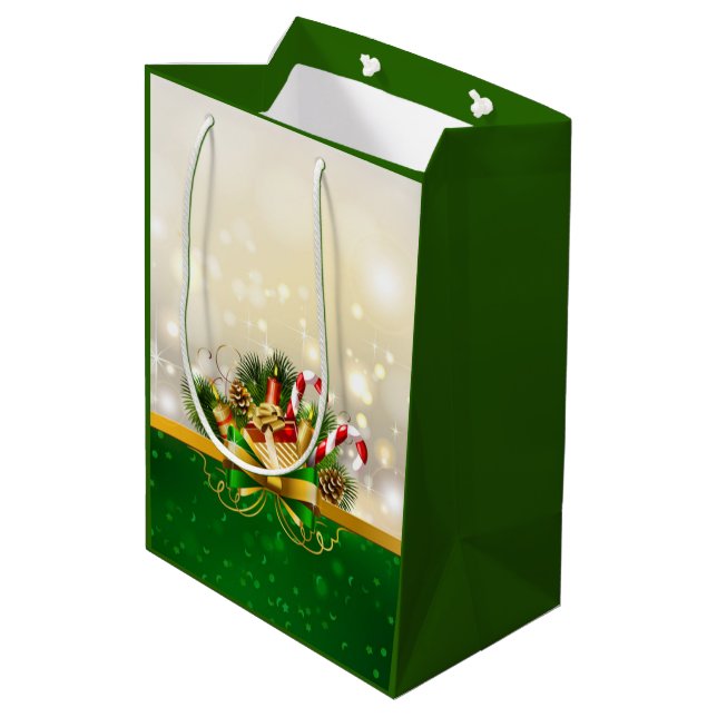Weihnachtsband Mittlere Geschenktüte (Rückseite Schrägansicht)