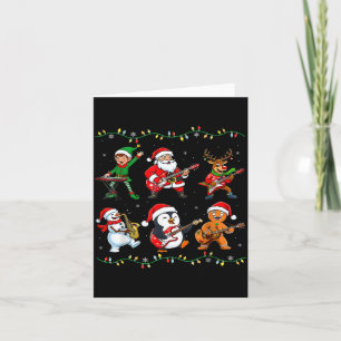 Weihnachtsband Santa Elf Rentier Gitarre Rock And Karte