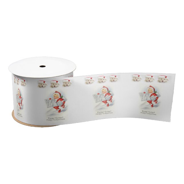 Weihnachtsband, Vintag Satinband (Spule)