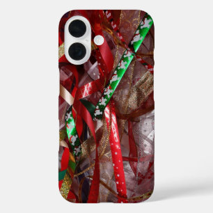 Weihnachtsbänder Rot Grün und Gold Feiertag iPhone 16 Hülle
