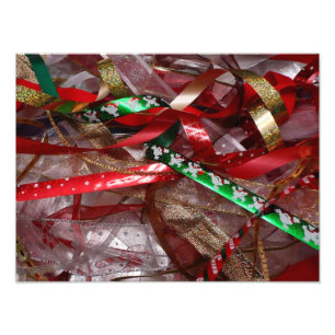 Weihnachtsbänder Rot Grün und Gold Feiertag Fotodruck
