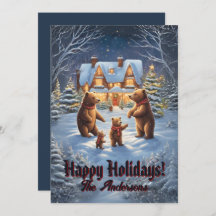 Weihnachtsbär 12, Happy Holidays, Weihnachtskarte