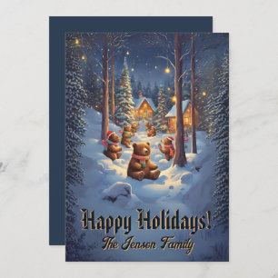 Weihnachtsbär 13, Happy Holidays, Weihnachtskarte Einladung