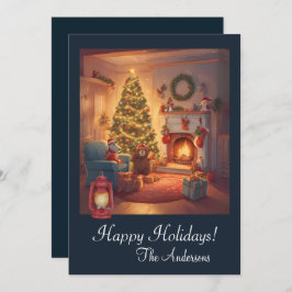 Weihnachtsbär 9, Happy Holidays, Weihnachtskarte Einladung