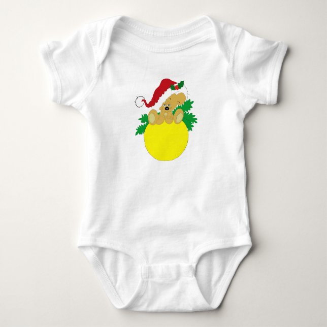 Weihnachtsbär Baby Strampler (Vorderseite)