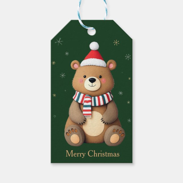 Weihnachtsbär Geschenkanhänger (Vorderseite)
